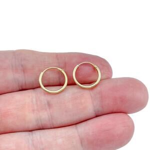 Vintage Gold-Tone Sterling Silver 925 Classic Hoop Earrings